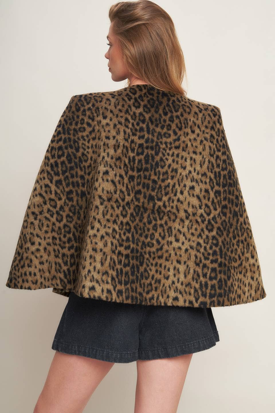 Brown Leopard Capelet