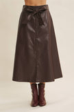 Cioccolato Faux Leather Skirt