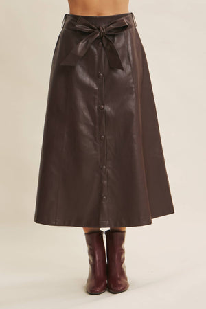 Cioccolato Faux Leather Skirt