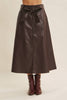 Cioccolato Faux Leather Skirt