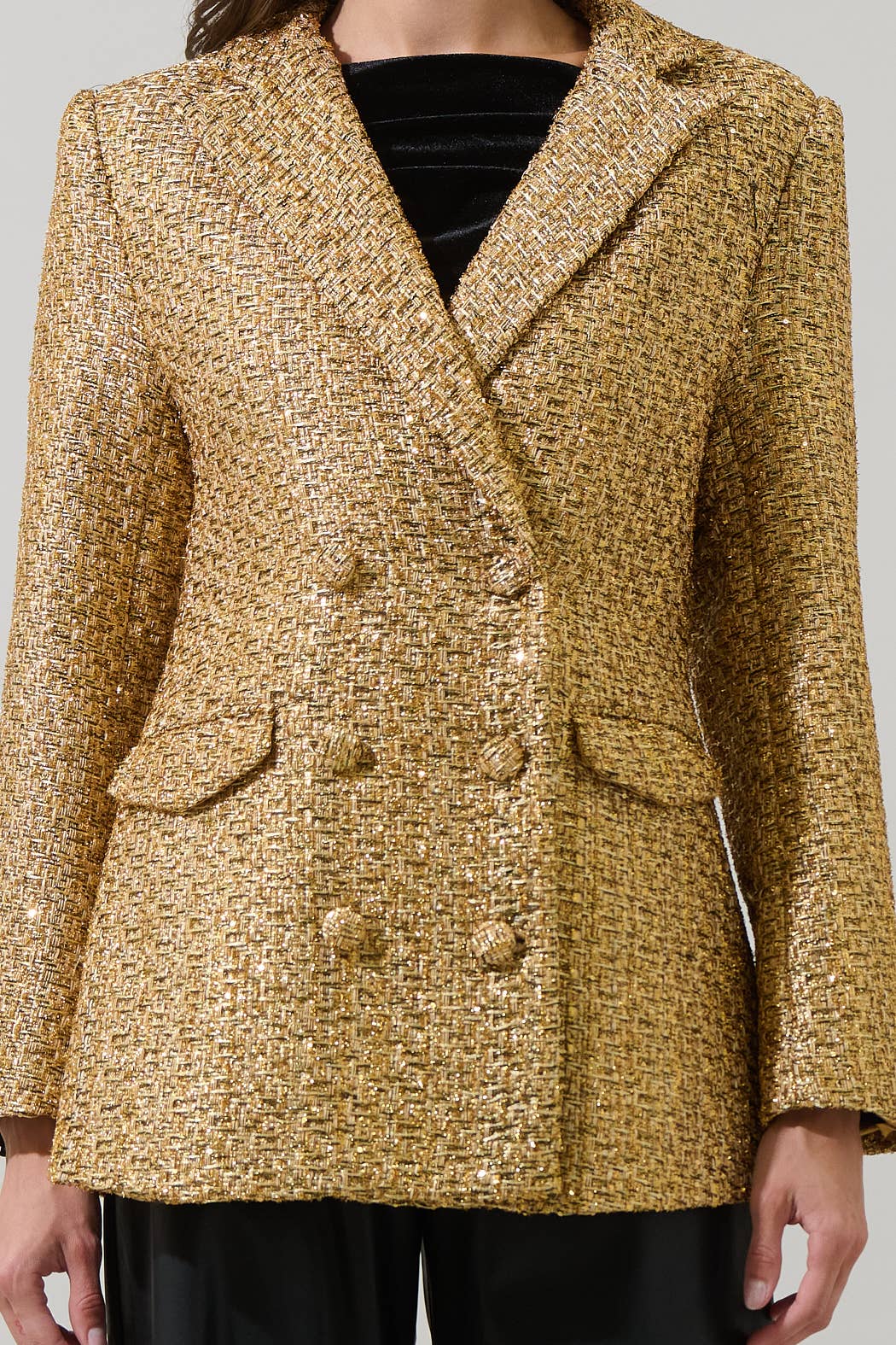 Tamary Tweed Vesta Collared Blazer