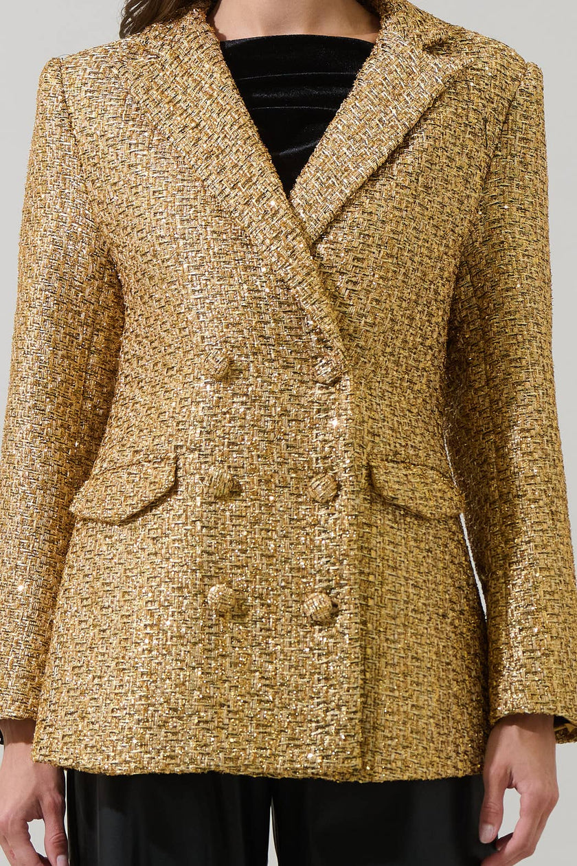 Tamary Tweed Vesta Collared Blazer