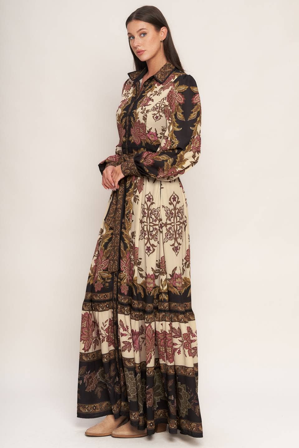 Printed Woven Maxi Dress