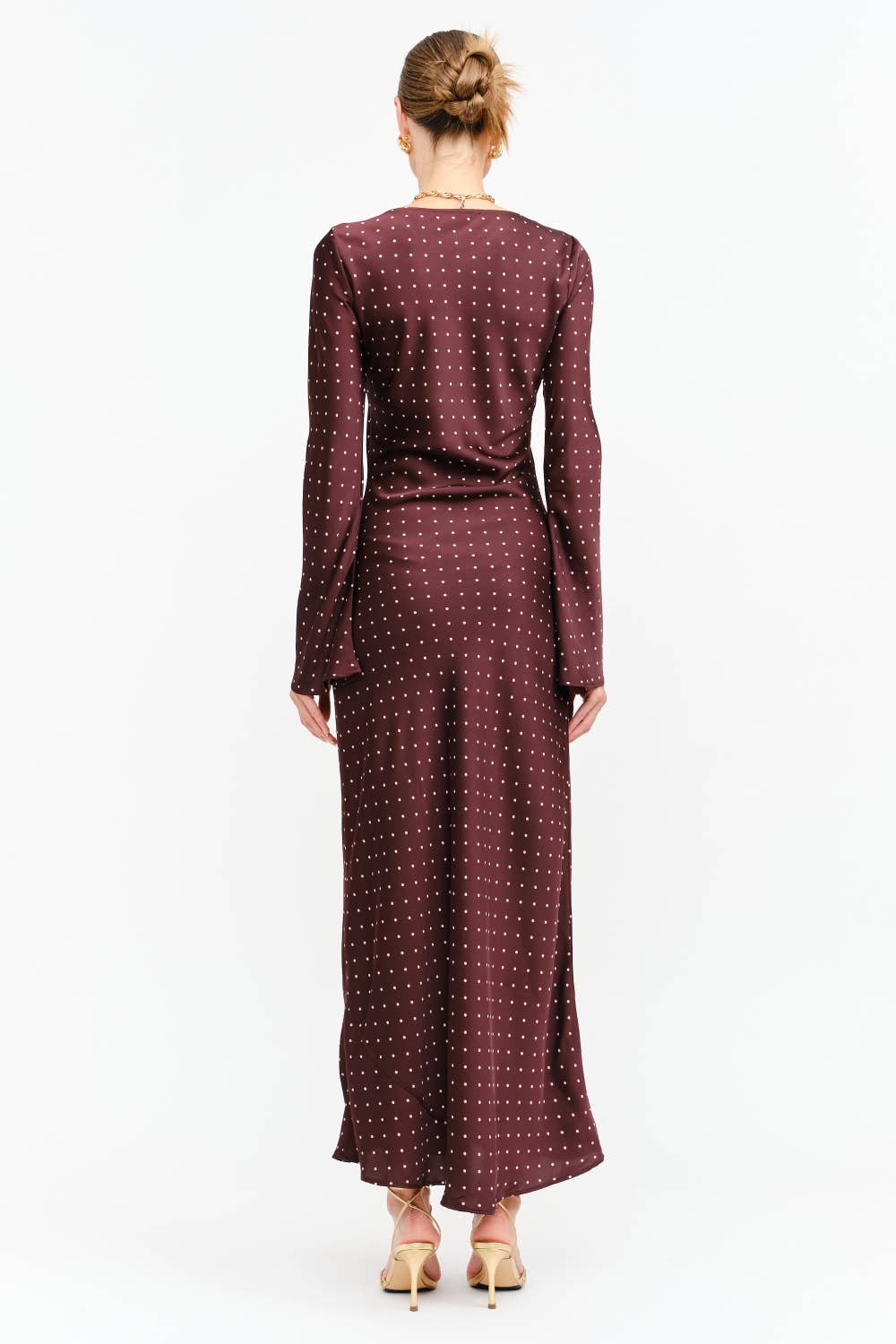 Georgie Burgundy Dot Dress