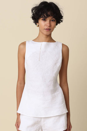 Alya Linen Sleeveless Top