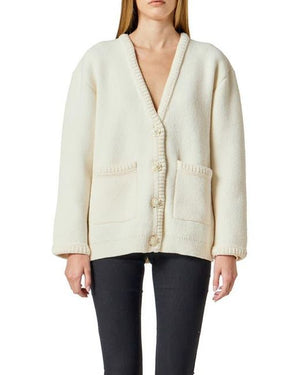 Floral Button V-Neck Cardigan