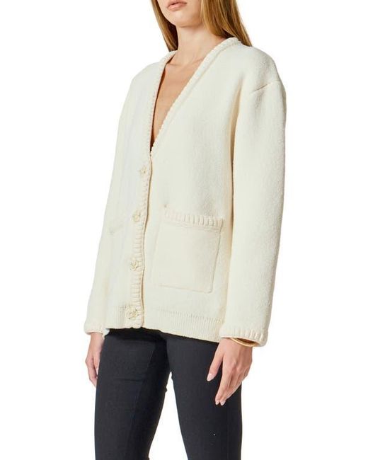 Floral Button V-Neck Cardigan