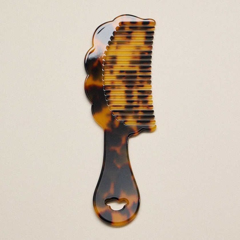 Scalloped Resin Handle Comb