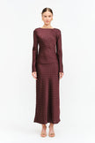 Georgie Burgundy Dot Dress