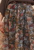 Floral-Print Organza Pleated Midi Skirt