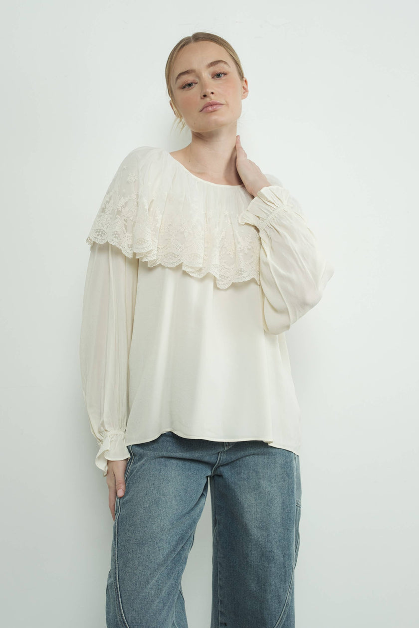 Lace Cape Blouse