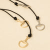 Horse Bit Pendant Leather Cord Necklace