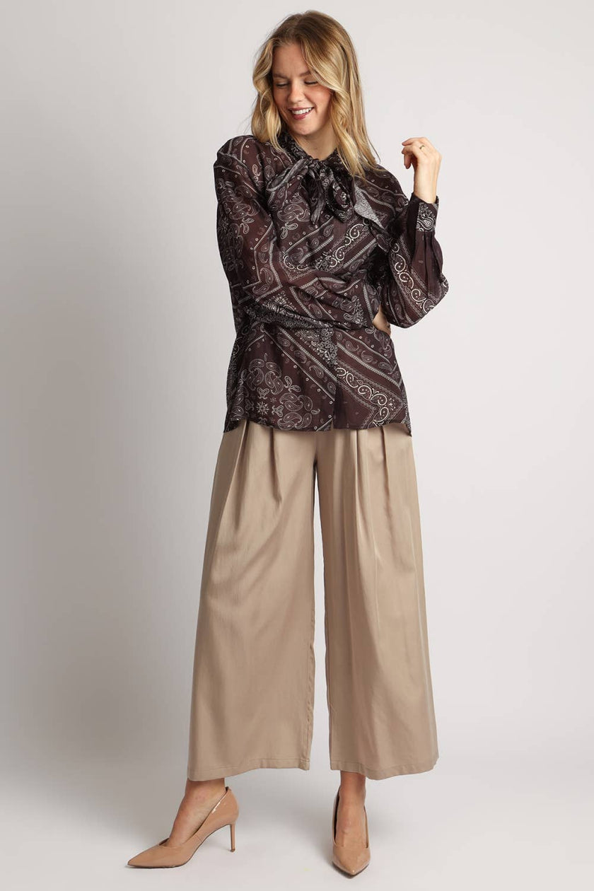 Paisley Scarf Neck Blouse
