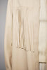 Fringe Trim Faux Leather Snap Jacket