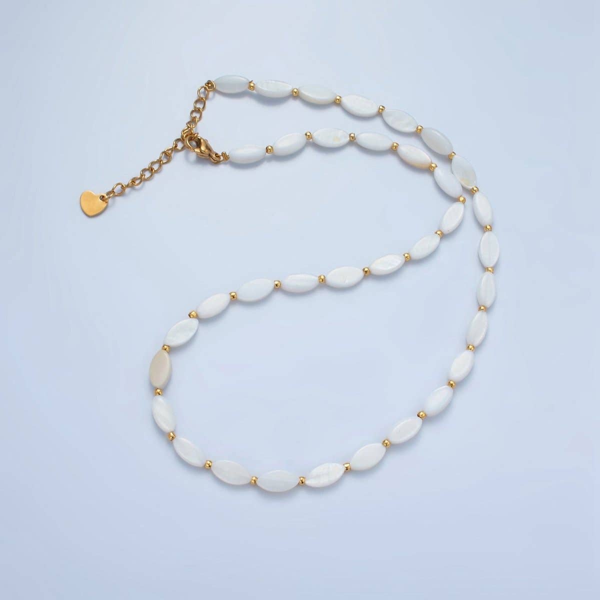 White Jade Beaded Chain Necklace