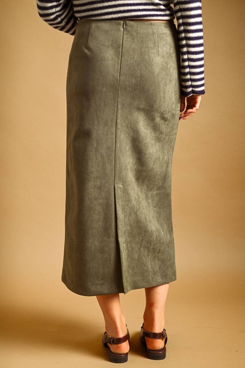 The Oliva Suede Midi