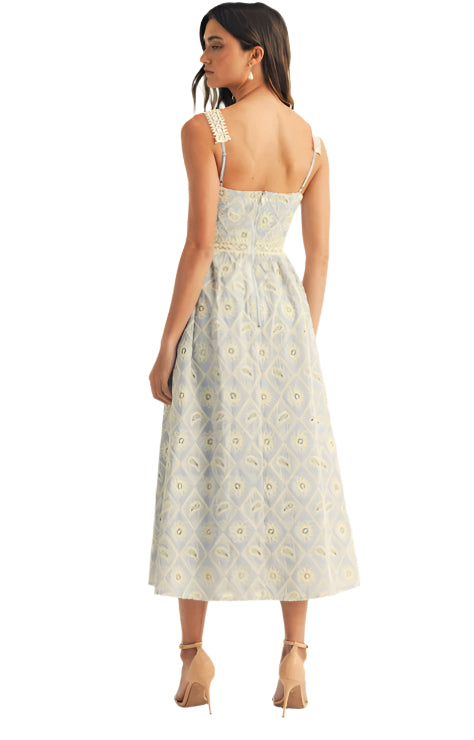 Embroidered Cutout Midi