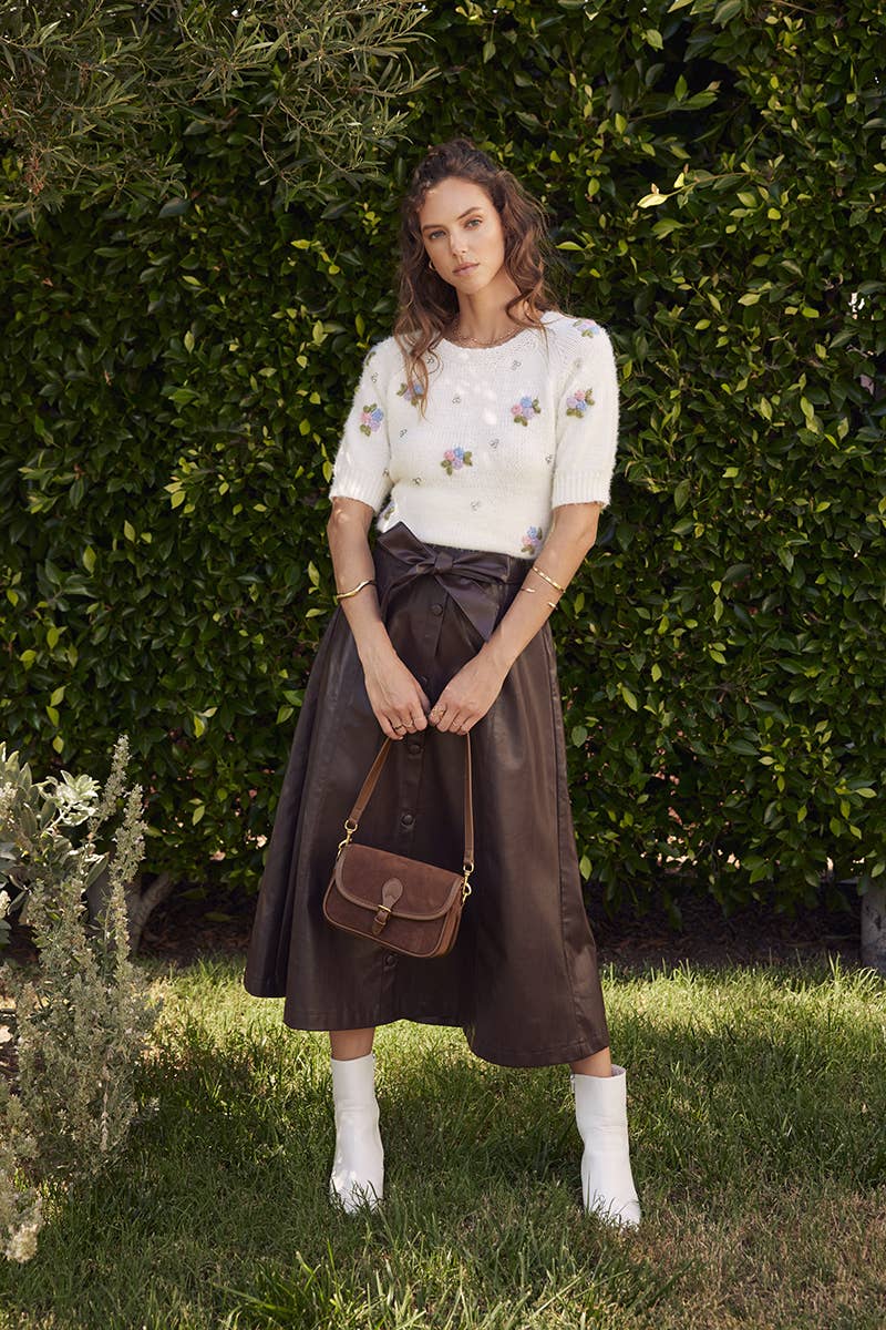 Cioccolato Faux Leather Skirt