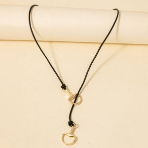 Horse Bit Pendant Leather Cord Necklace