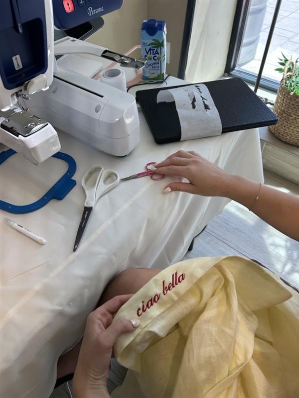 Ciao Bella Embroidered Linen Shirt